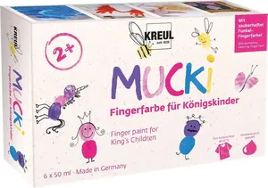 Sada prstových farieb, „MUCKI ROYAL“, 6 farieb, 6x 50 ml, KREUL